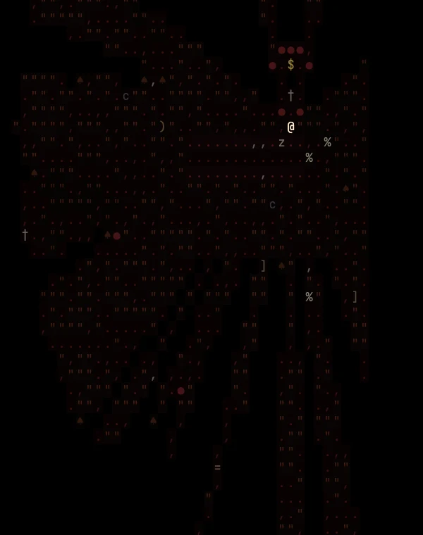 The heart of an old battlefield under a blood moon: the whole map washed dark red, a ring of stones around the commander's cairn, grave markers, rusted gear on the ground and a risen soldier beside the player.