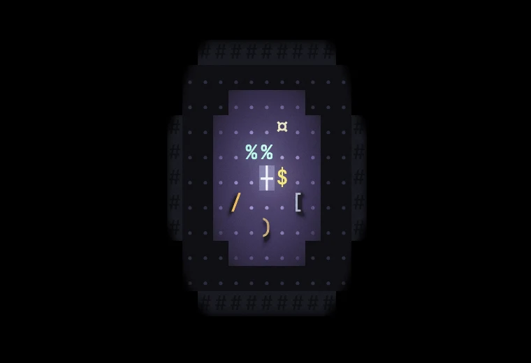 A spatial storage ring sensed from inside: a pale violet room of folded space with herbs, a coin, a torch and a cuirass lying where they were put, fading to dim past the reach of the sense.